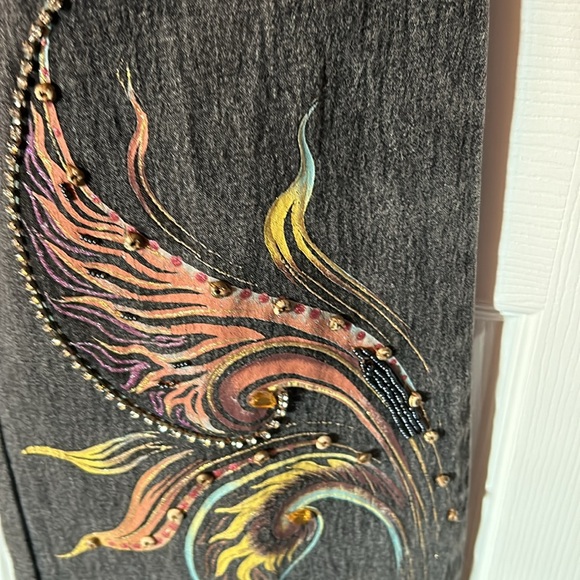 Black embellished denim pants - Picture 4 of 4